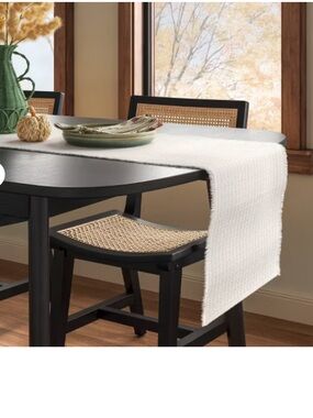 NWOT 104"x14" Textured Solid Table Runner Ivory - Threshold